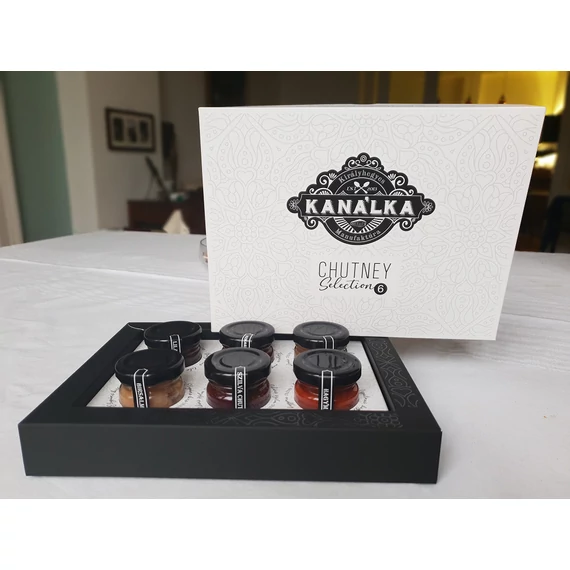 Kanálka díszdobozos chutney válogatás - alma, magyaros hagyma, meggy, birs, lilahagyma és szilva chutney